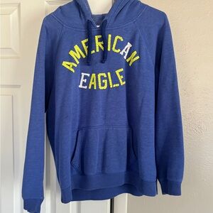 American Eagle Outfitters Blue Hoodie with Yellow Detail